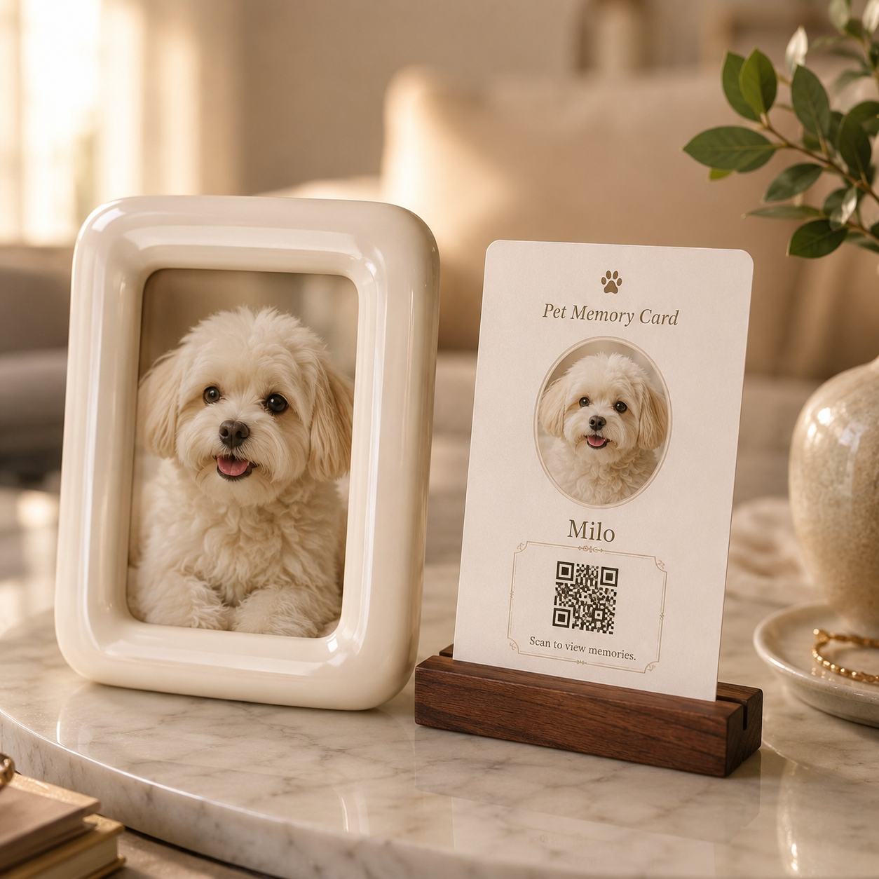 Personalized Pet Memory Card with QR Memory Page